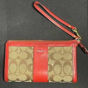 Coach Signature Red Wristlet/Wallet 💸